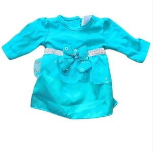Dolly & Me Teal Blue Dress Doll Clothes Mesh Sequin